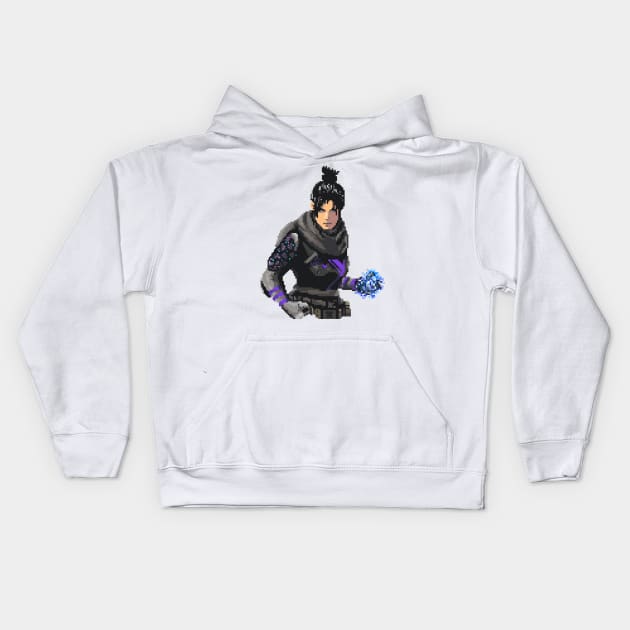 Apex Legends | Pixel Wraith Kids Hoodie by groovyraffraff